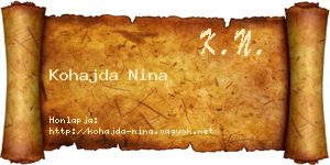 Kohajda Nina névjegykártya